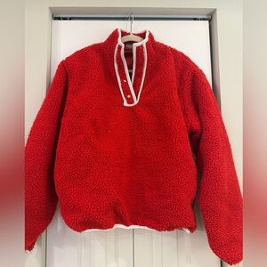 Parke red pullover with snaps